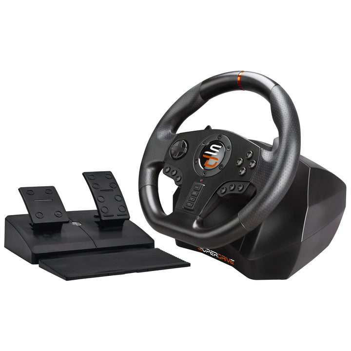 Superdrive - SV710 Rennlenkrad/lenkrad mit Fusspedalen, Schaltwippen und Vibration - PC-kompatibel (