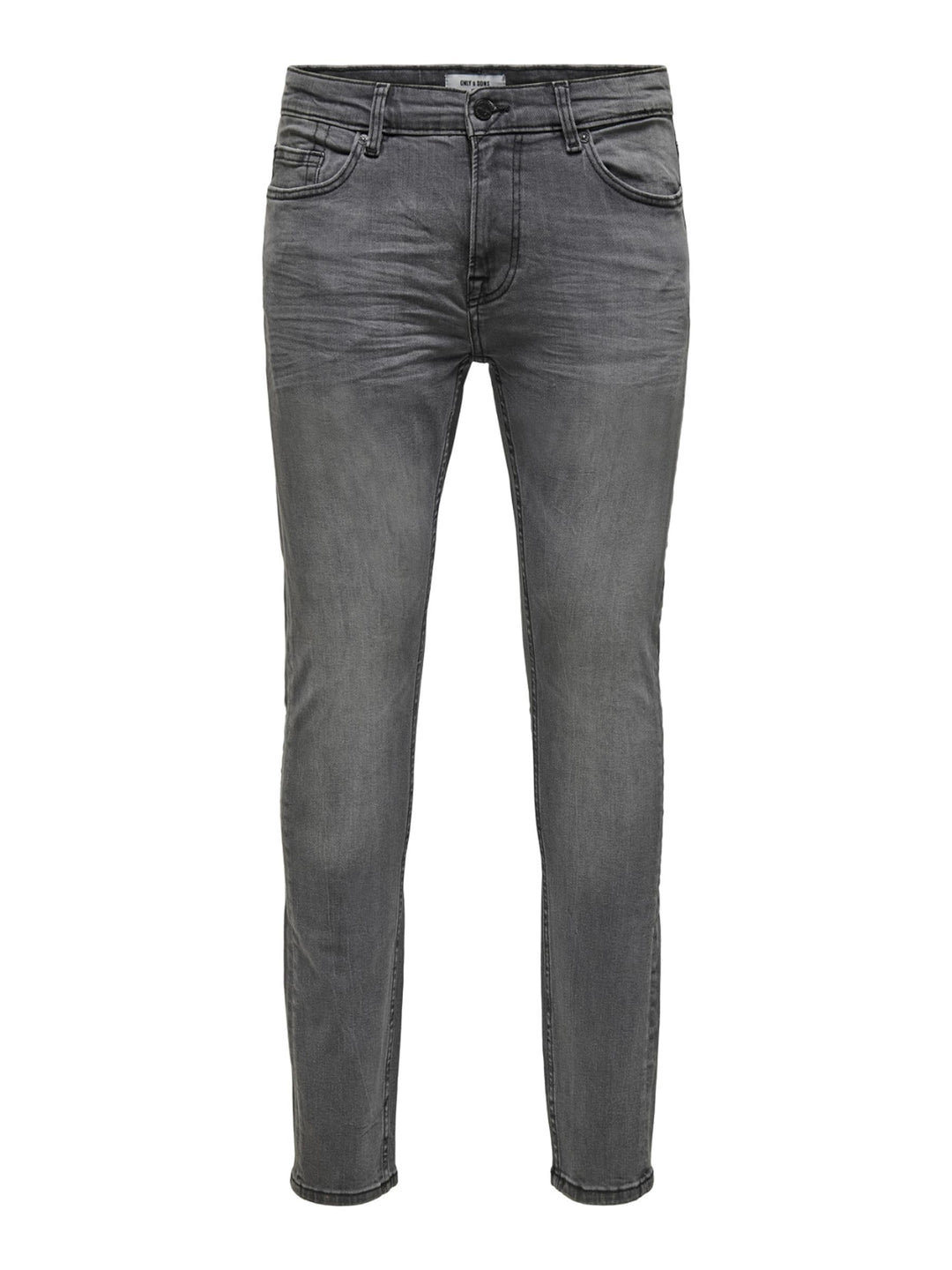 ONLY &amp; SONS Male Skinny Jeans ONSWARP Niedrige Taille Skinny Fit Jeans 28W / 32L Grey Denim, 28W / 3