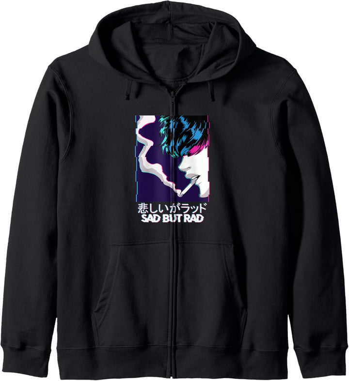 Sad Vaporwave Aesthetic Anime Japanese Animation Lover Boys Kapuzenjacke