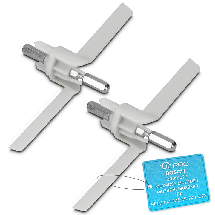 DL-pro 2 x Mitnehmer für Bosch 00091027 091027 für MUM4 MUZ4 Küchenmaschine Flügel Achse Antrieb mit
