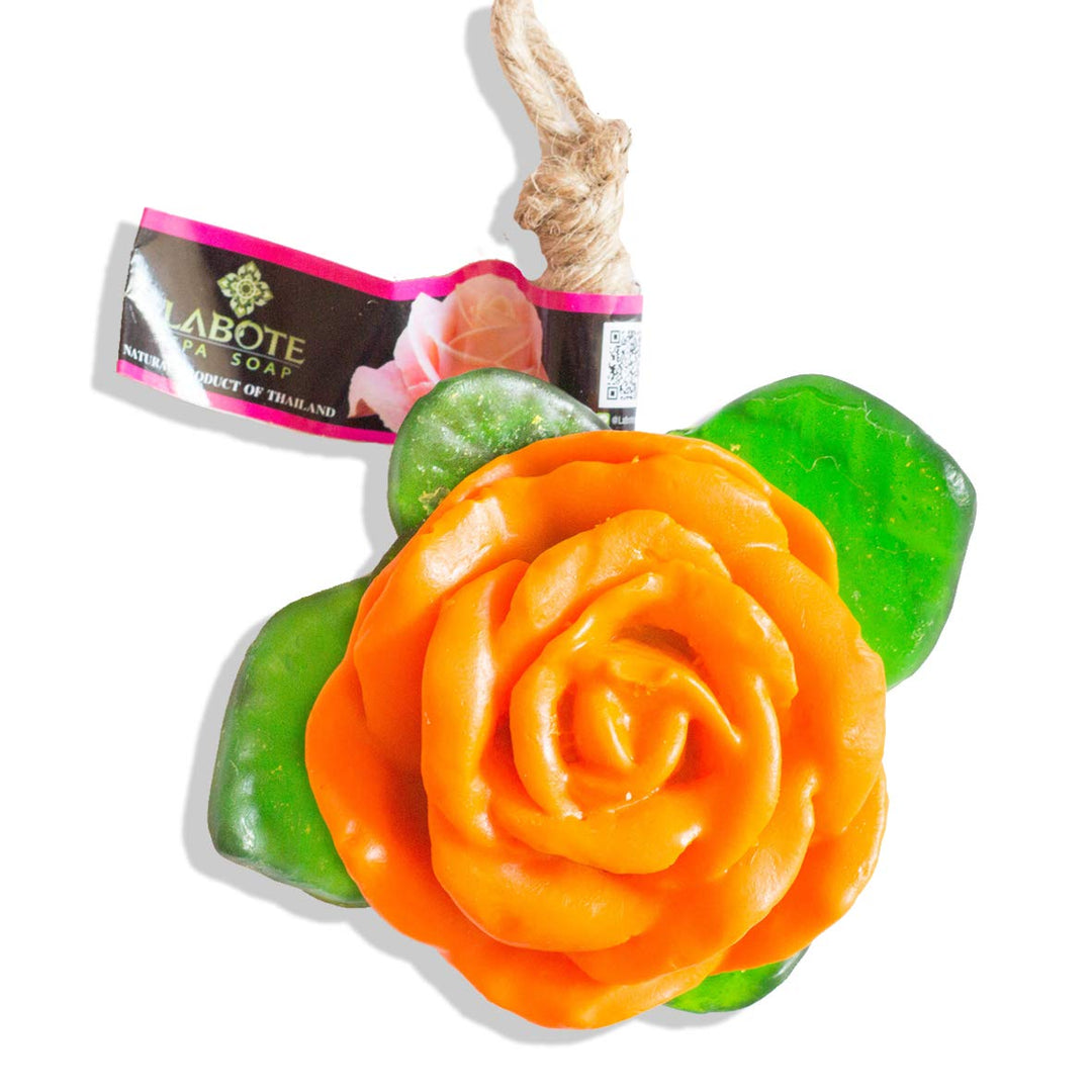 LABOTE Handgemachte thailändische Bio Naturseife Rose Orange mit typischem Duft, 10 Stück, 1000 g