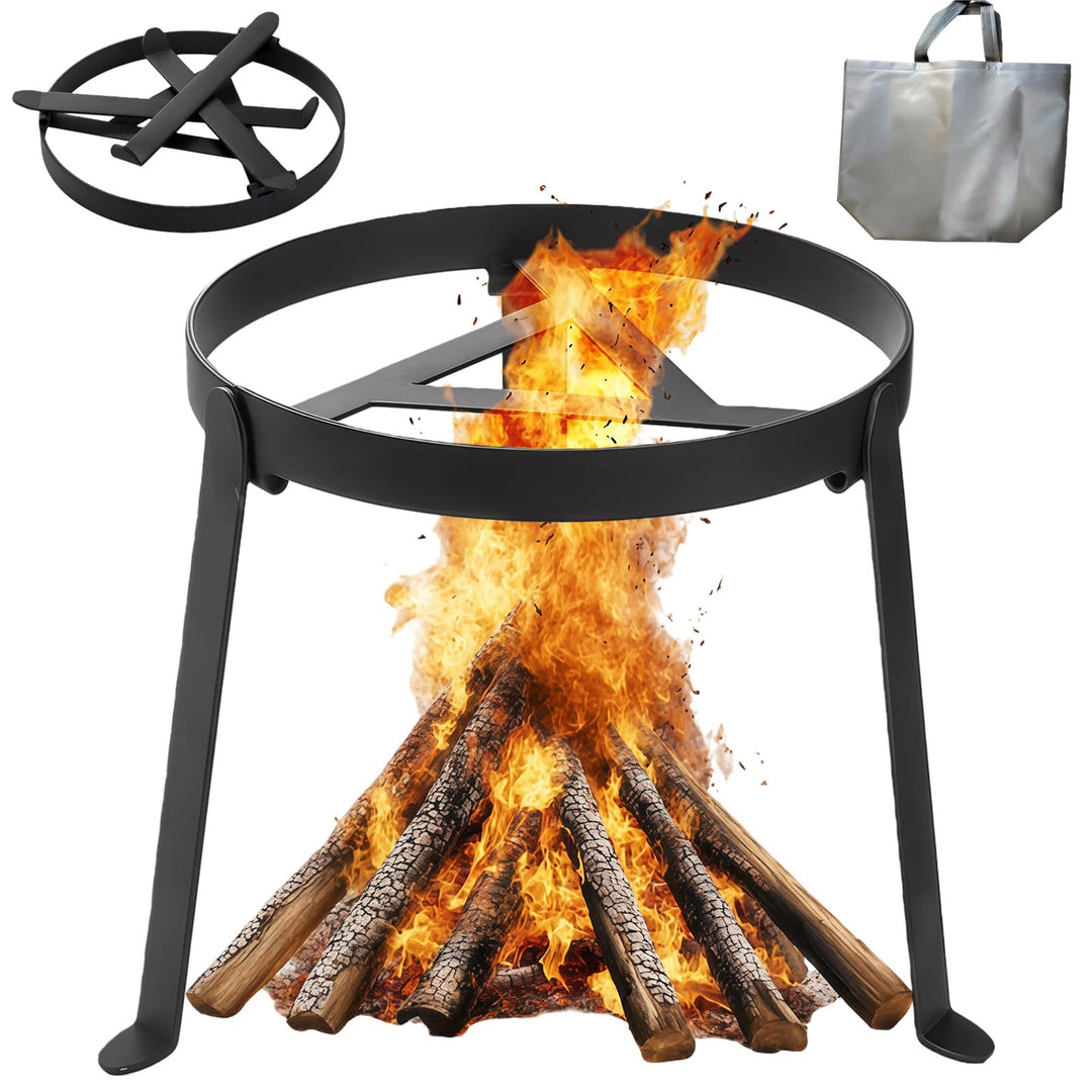 Zenselect Pfannenknecht für Lagerfeuer, Grillrost für Feuerschale, Klappbar Camping grill, Hochtempe