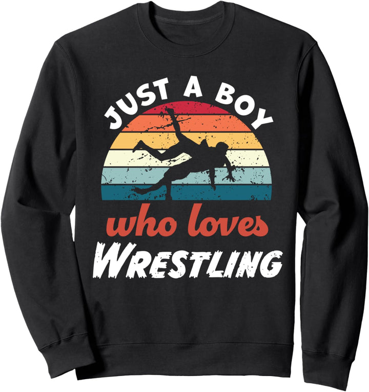 Nur ein Junge, der Wrestling liebt, Kinder, Wrestling Boys Sweatshirt