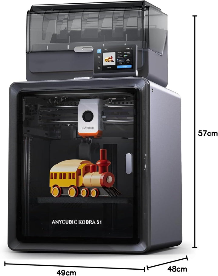 Anycubic Kobra S1 Combo 3D-Drucker Mehrfarbig, Geschlossene CoreXY-Struktur, 600 mm/s Schnelles Druc