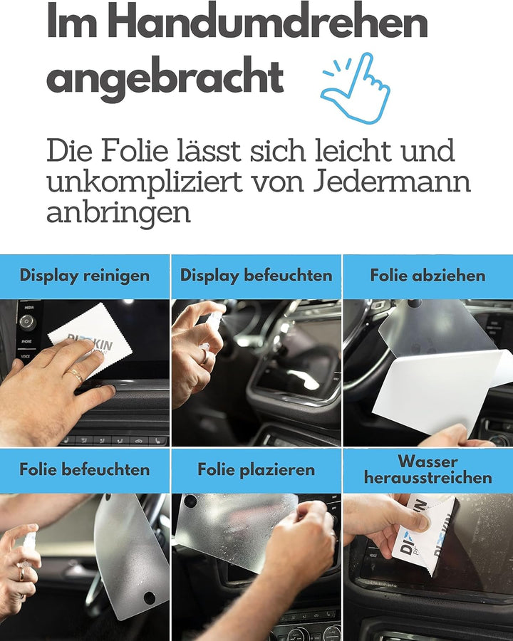 DISSKIN® Displayschutzfolie für Volkswagen Discover Media & Pro Display - selbstheilend durch Wärme,