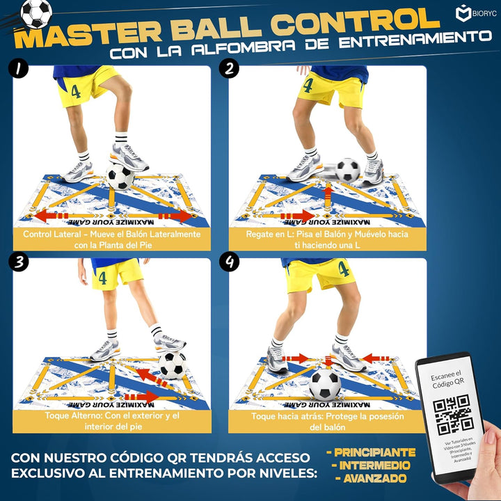 Trainingsmatte für Fussball Diatomea + Trainingsvideos + Tragetasche | rutschfeste Fähigkeitsmatte 6
