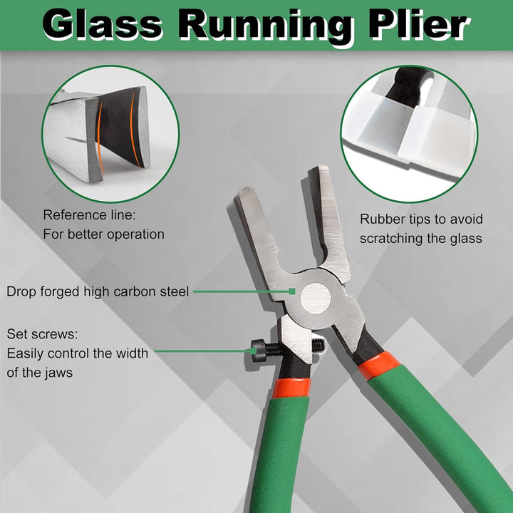 SPEEDWOX Glaslaufzange 2er Set mit 2 Paar Gummispitzen für Glasmalerei- und Mosaikarbeiten Running&G