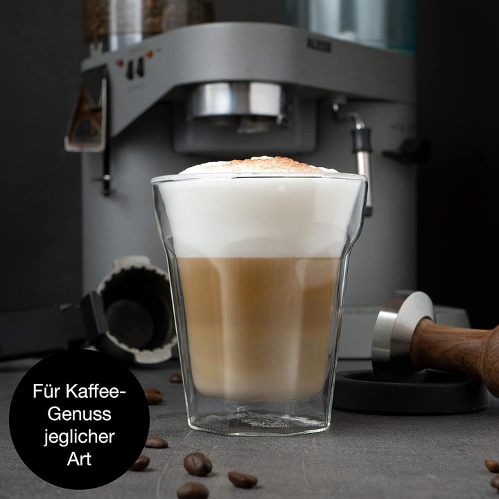 Moritz &amp; Moritz Gläser Set 4 x 280 ml Cappuccino Gläser Doppelwandig 280ml – Doppelwandige Gläser fü