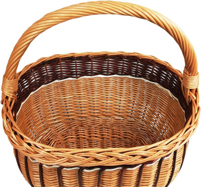 Weidenkorb, Einkaufskorb, Obst- oder Gemüsekorb, Pilzkorb, Picknickkorb 36 x 27 / H 25/43 cm
