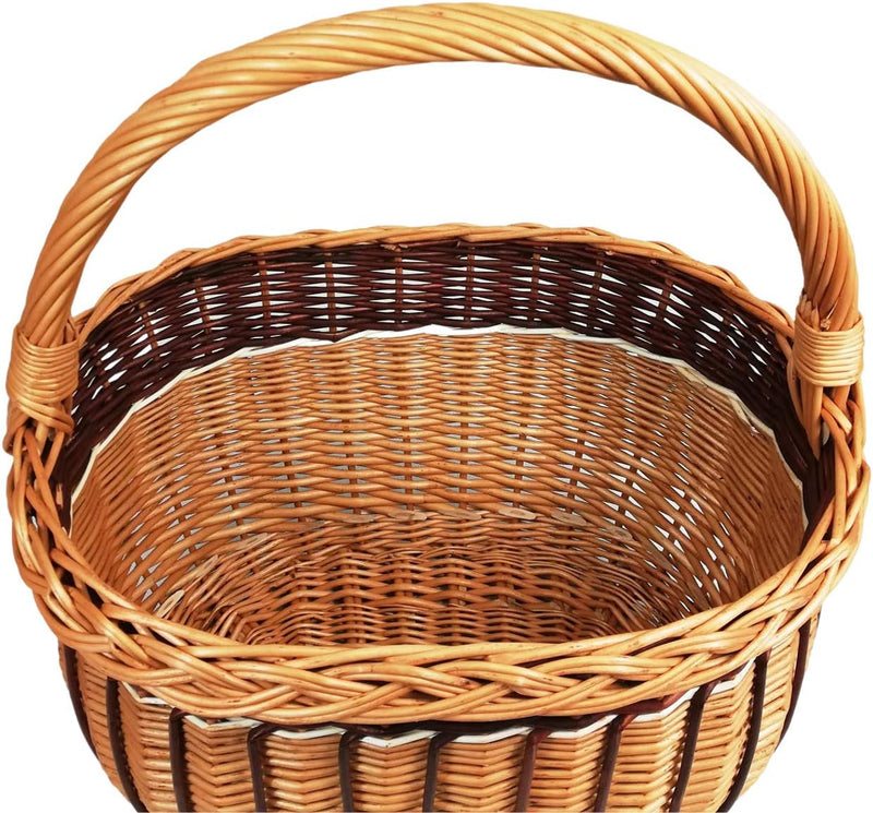 Weidenkorb, Einkaufskorb, Obst- oder Gemüsekorb, Pilzkorb, Picknickkorb 36 x 27 / H 25/43 cm