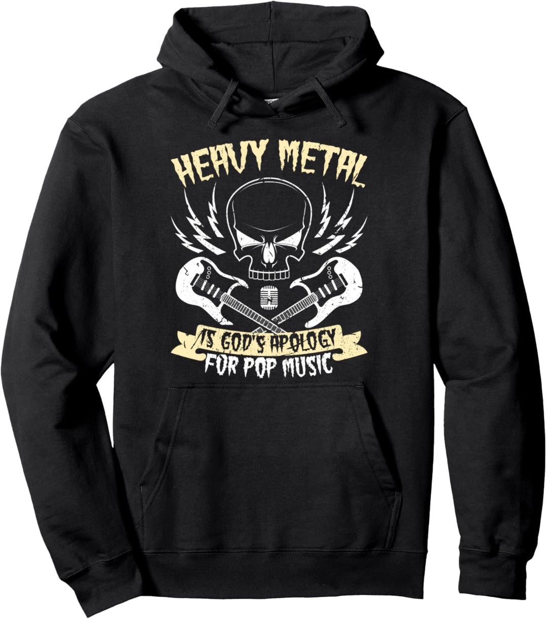 Heavy Metal God's Apology For Pop Music Metalhead Concert Pullover Hoodie