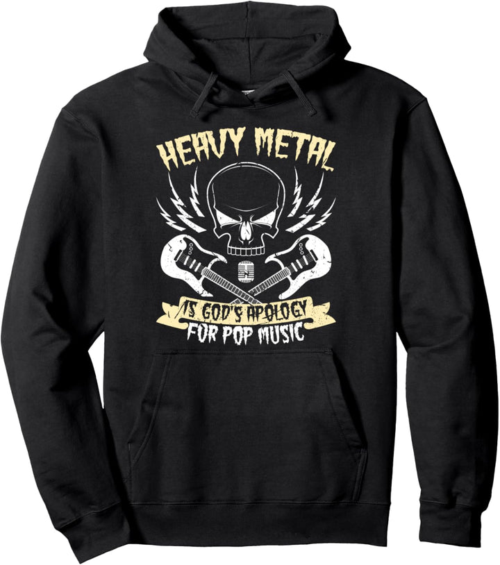 Heavy Metal God's Apology For Pop Music Metalhead Concert Pullover Hoodie