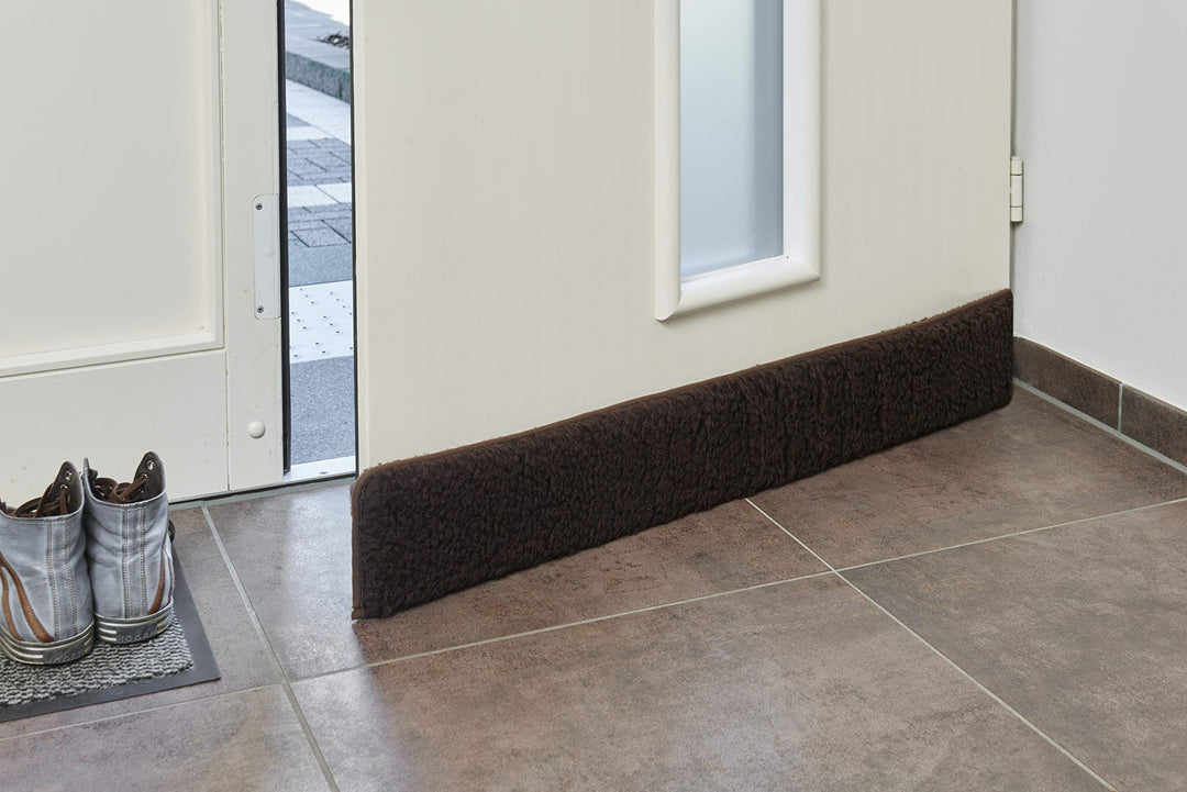 K. & N. Schurwolle 550 Schurwoll-Zugluftstopper für Türen 80 cm, Braun