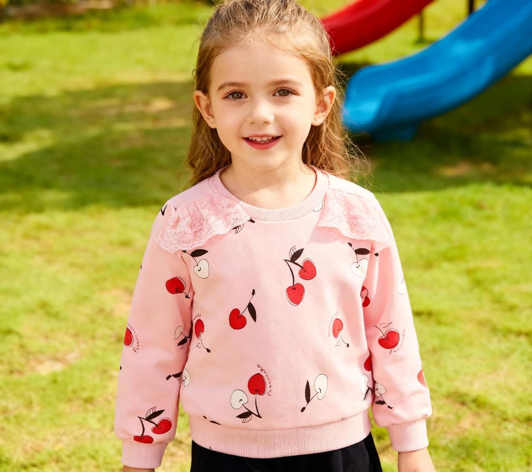 Codkkre Sweatshirt Mädchen Pullover für Kinder Süss Cartoon Sweater Mädchen Langarmshirts aus Baumwo