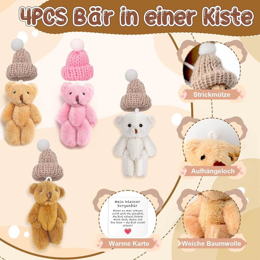Teddybär Klein Pocket Hug Deutsch Mini Stofftiere Kleiner Teddy Mit Karte & Geschenkbox Klein Positi