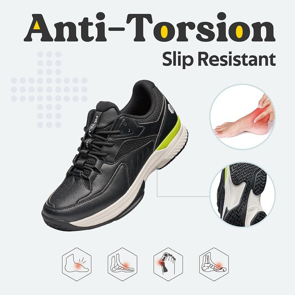 FitVille Extra Weit Tennisschuhe Herren Breit Hallenturnschuh Atmungsaktiv Training Schuhe für Tenni