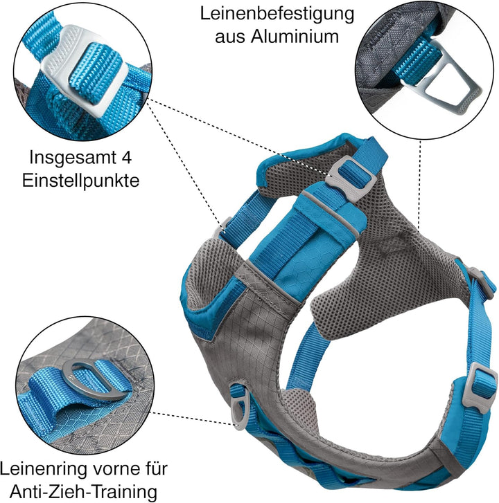 Kurgo Journey Air Hundegeschirr, Mit gepolstertem Brustteil und Rückgriff, Für Hunde von 11-23 kg, G