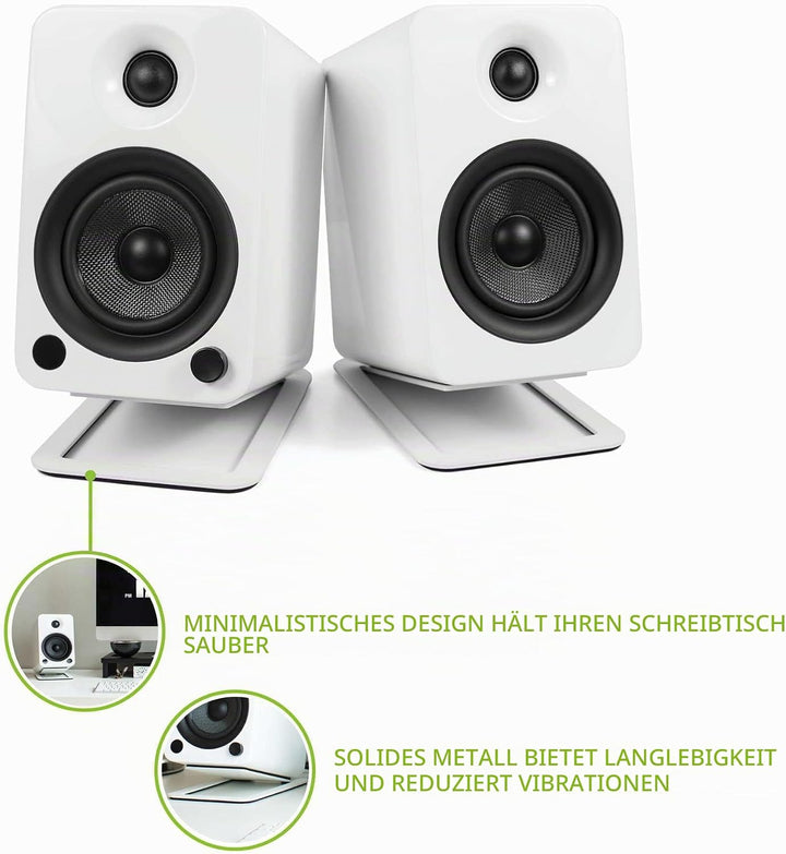 Kanto-S4 Desktop Lautsprecher-Ständer für mittlere Lautsprecher White, White