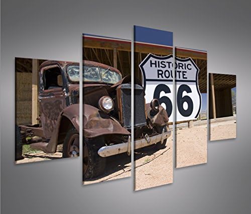 islandburner Bild Bilder auf Leinwand Route 66 Arizona Vintage Car MF XXL Poster Leinwandbild Wandbi