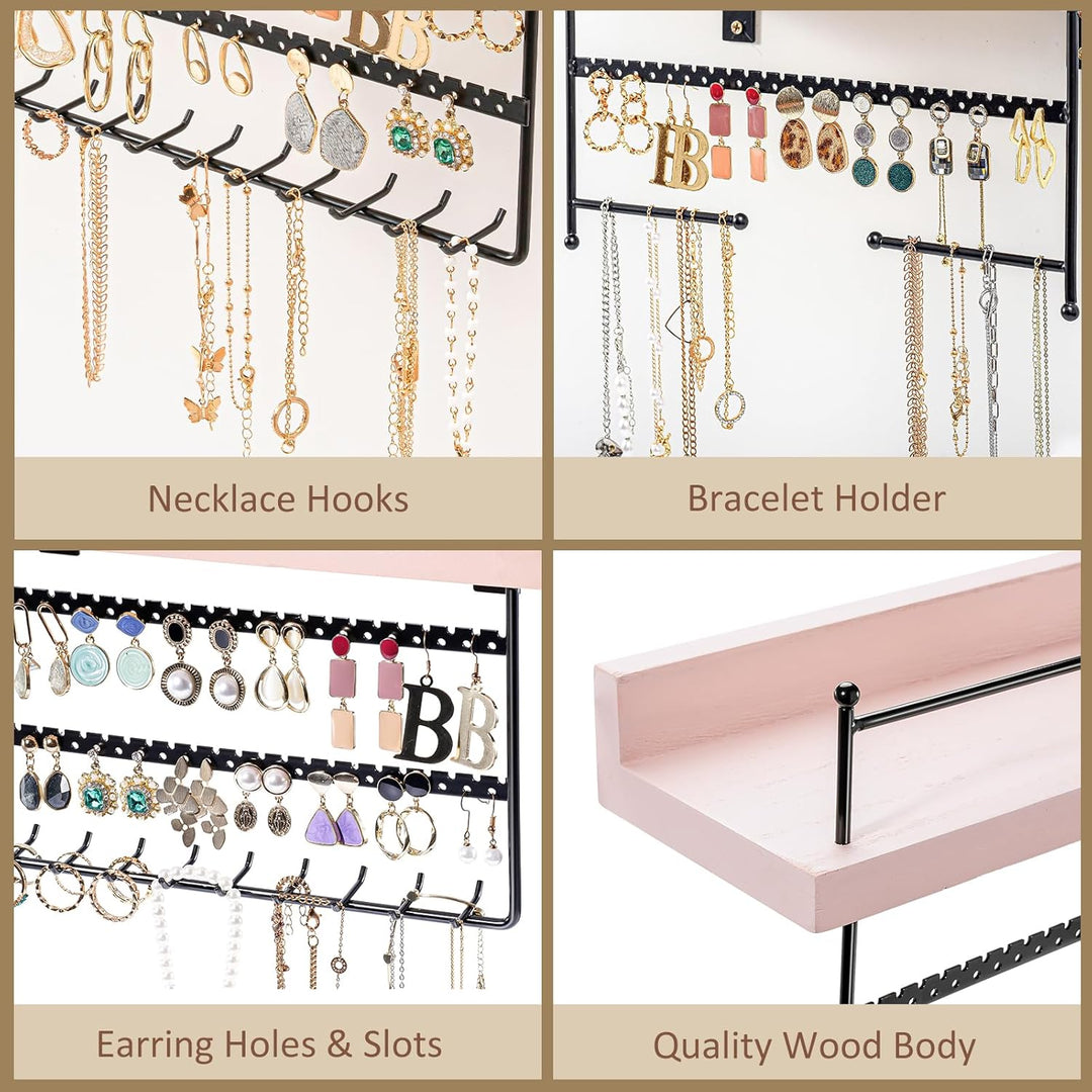 Lolalet 2 Stück hängend Schmuck Organizer Kettenaufhänger Wand Schmuckhalter, Wandmontierte Schmucka