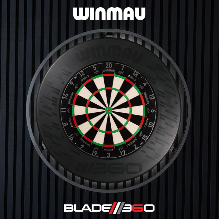 WINMAU Blade 360 Dartscheibe Schutzring - Schwarzer Dart Surround - Robuster Backboard-Wandschutz fü