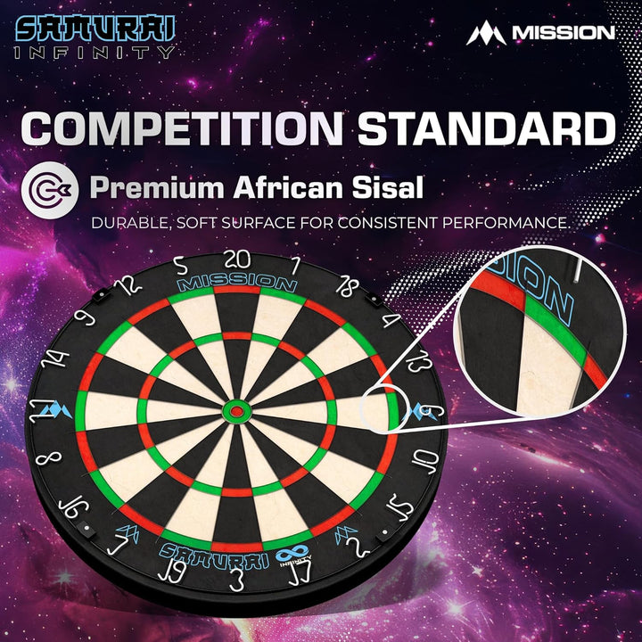 Mission Darts Samurai Infinity | Professional Competition Standard Dartboard with Ultra Thin Knife L