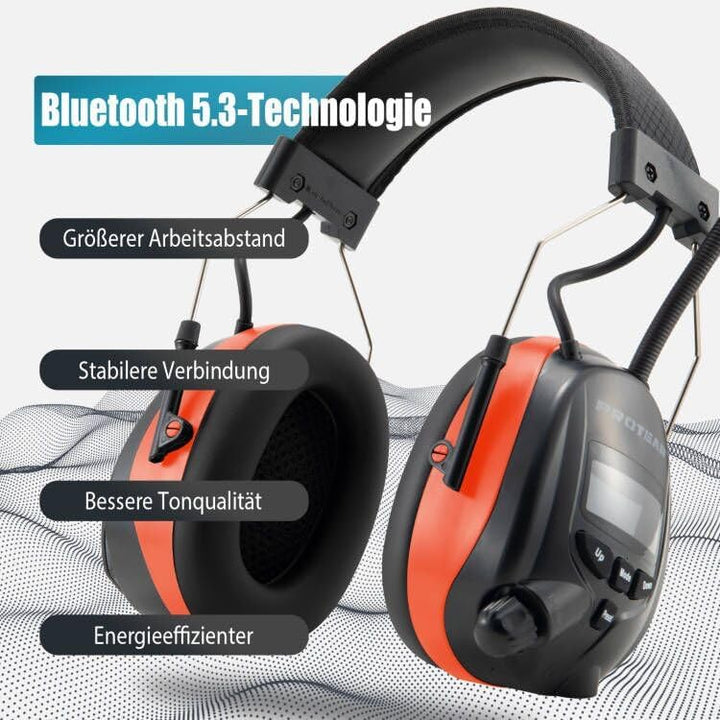 PROTEAR (Aktualisierte Versiont) Gehörschutz mit DAB + / FM-Radio und Bluetooth 5.2, kabellose Kopfh