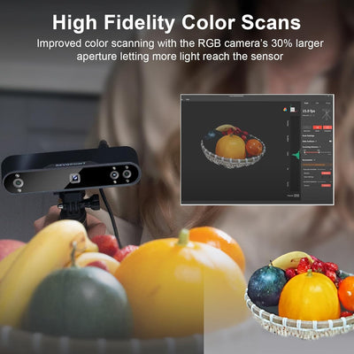 Revopoint POP 3 3D-Scanner für 3D-Drucker mit Farbdaten, 0,05 mm Präzision und 18 FPS Schnellscan,Tr
