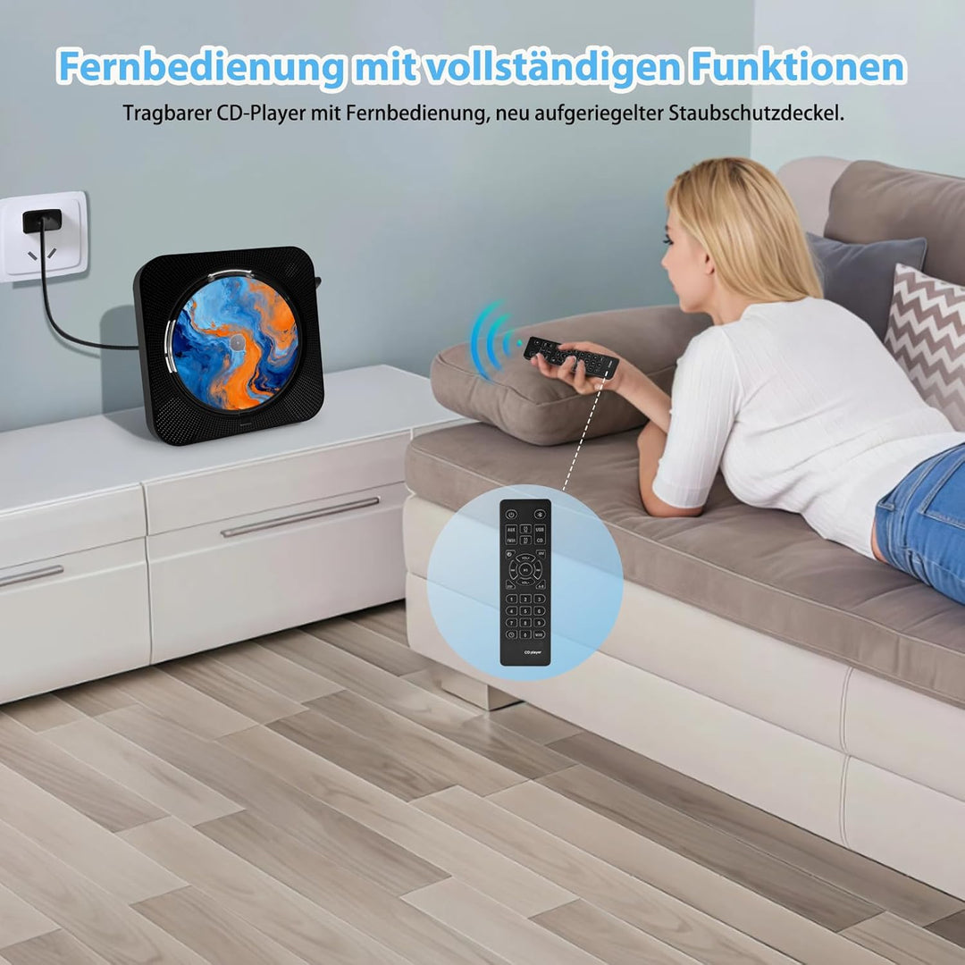 CD Player Tragbar mit Bluetooth 5.1, Liphier CD-Player Musik Heim-Desktop, CD Spieler Kinder mit HiF