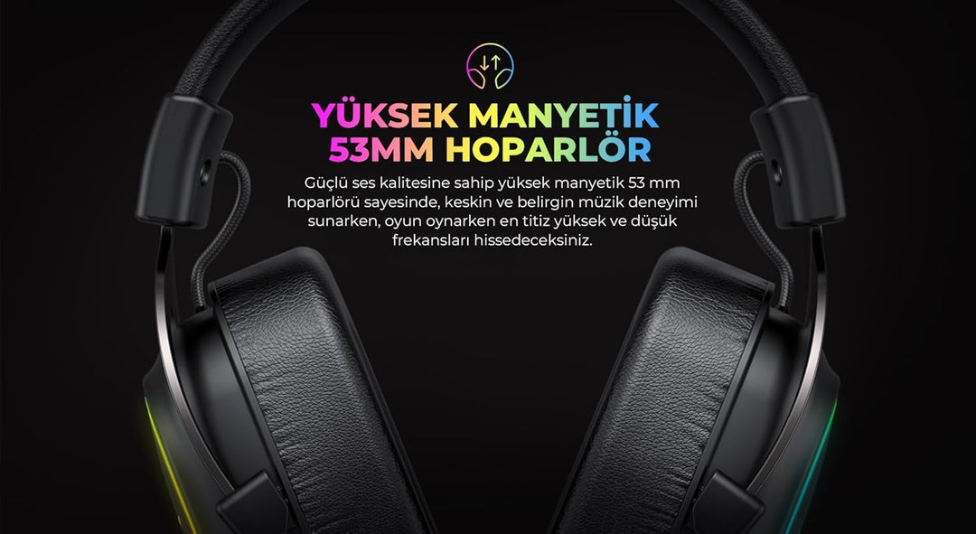 Havit H2002p RGB Gaming Headset mit Mikrofon – 50 mm Treiber – 7.1 Kopfhörer mit Kabel Surround Soun