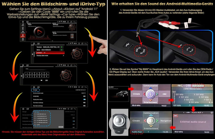 Erisin 8.8 Zoll 8-Kern 4GB+64GB Android 12.0 Autoradio GPS Navigation für BMW 3er E90 E91 E92 E93 5e