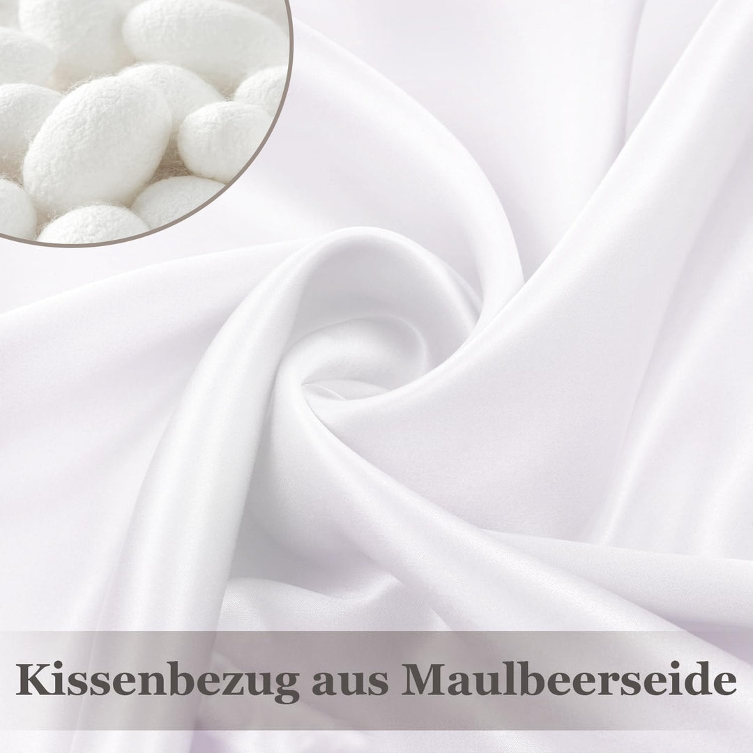 Adubor 100% Seidenkissenbezug 80x80cm für Haar und Haut, mit verstecktem Reissverschluss, beide Seit
