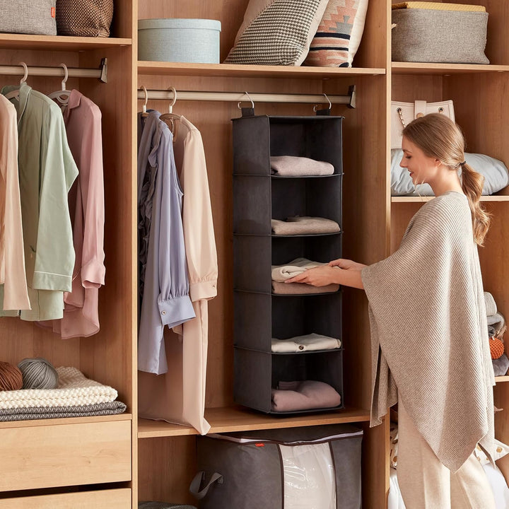 Lifewit 2 Stück Hängeregal, Schrank Organizer, Hängesystem Kleiderschrank, Hängeaufbewahrung aus Sto