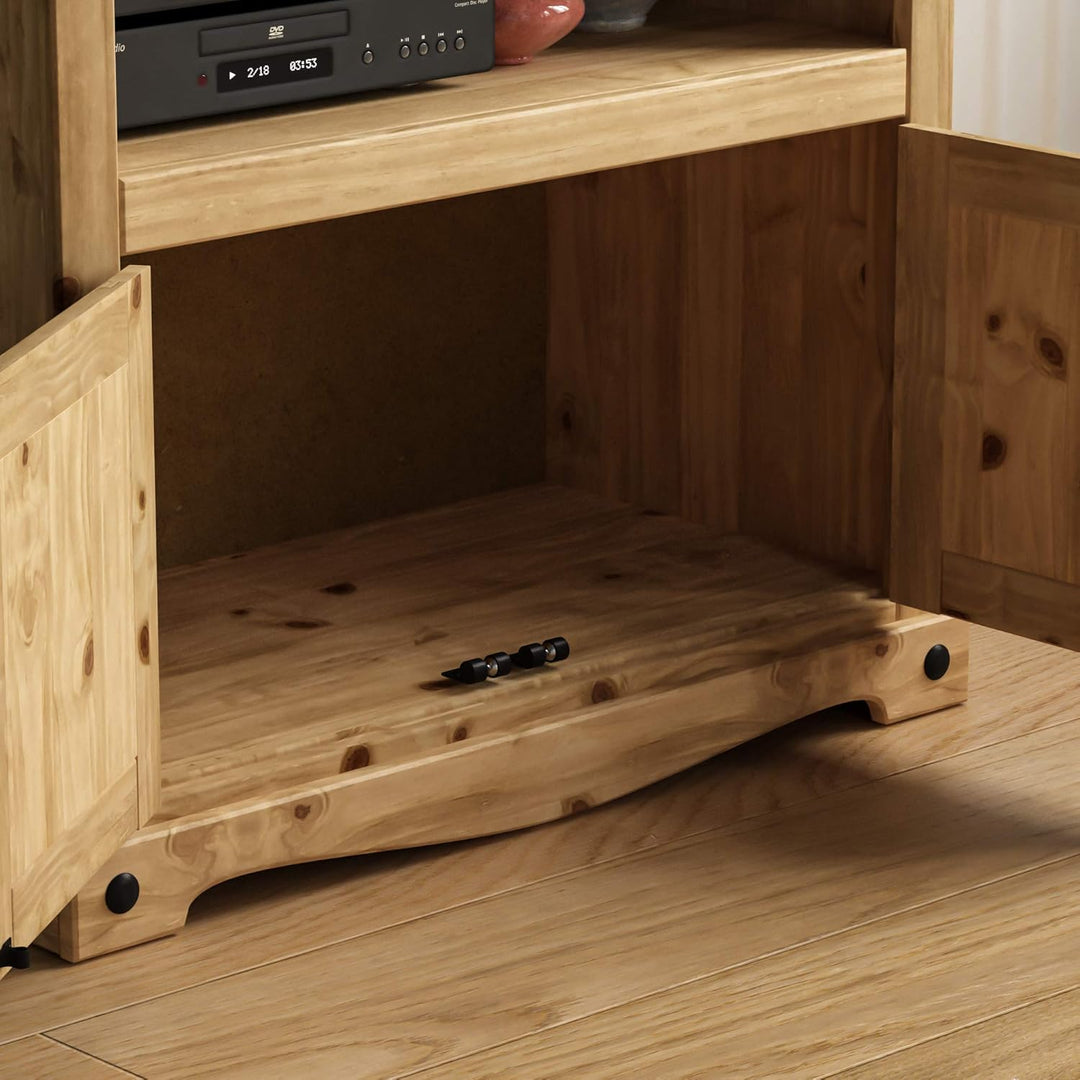 Vida Designs Corona TV-Schrank, Fernsehtisch, Schrank Wohnzimmer, gerade, Standfuss mit Ablage und M