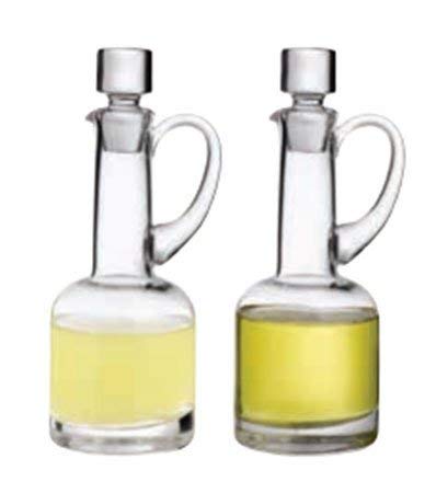 Topkapi Elite Öl & Essig – Kristall Glas Öl & Essig Set Rebecca, Handgefertigt, mit Henkel, Höhe 21