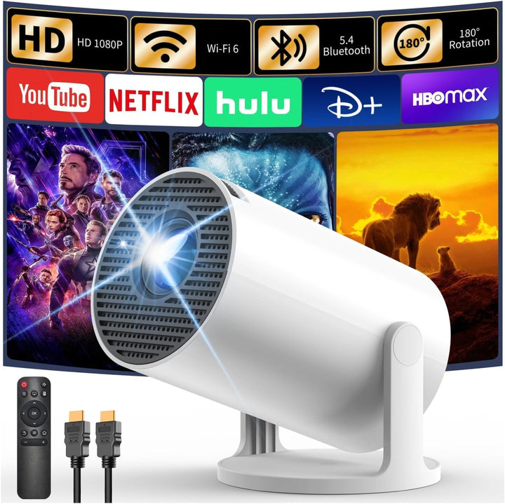 Beamer Bluetooth - YOTON 5G WiFi Mini Beamer Full HD WLAN, Native 1080P Projektor mit HDMI/AV/USB-Ei