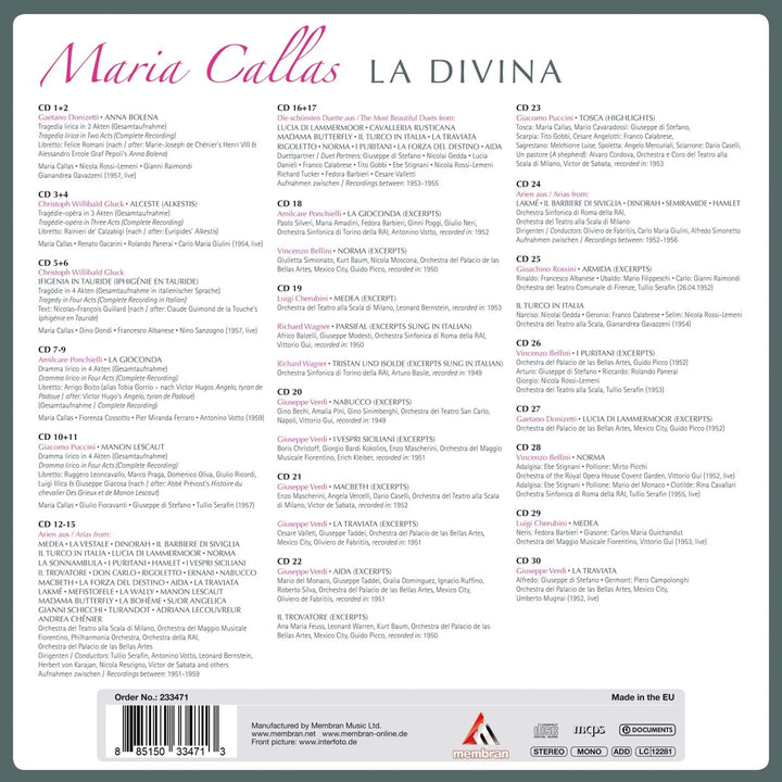 La Divina, Audio-CD
