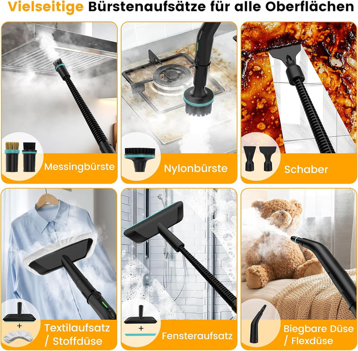 Granarbol 1800ml-2500W Dampfreiniger, 8s Heizung 275°F/145°C Entfernt Fett | Handdampfreiniger Tests