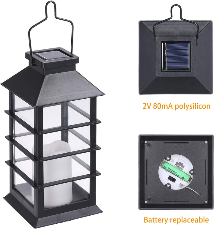 Solar Laterne, Tomshine 2er SolarLaterne mit Kerzen Lichteffekt Solarlampe für Aussen im Freien häng