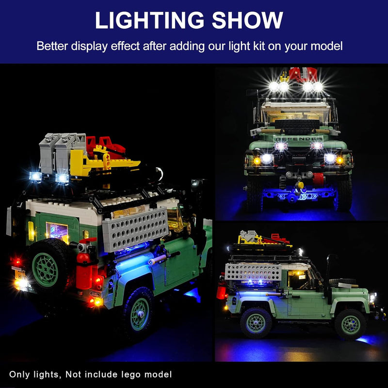 cooldac LED Licht-Kit für Lego 10317 Land Rover Classic Defender 90 Set, Led Beleuchtungs Set Kompat