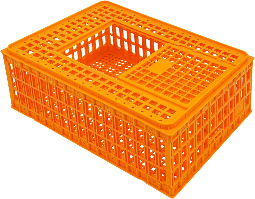 4 Stück Geflügel Tragetasche, Huhn-Transportkäfig mit Schiebetür und Transportgriffen, Korb Box für