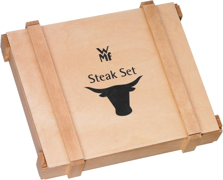 WMF Ranch Steakbesteck 12-teilig, für 6 Personen, Steakgabel, Steakmesser, Spezialklingenstahl gesch