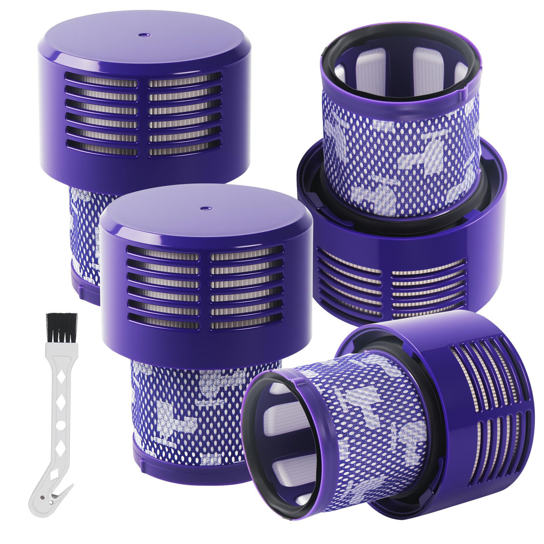 4er Pack Filter mit Reinigungsbürste, Geeignet für Dyson V10, Cyclone Series, Absolute, V10 Animal,