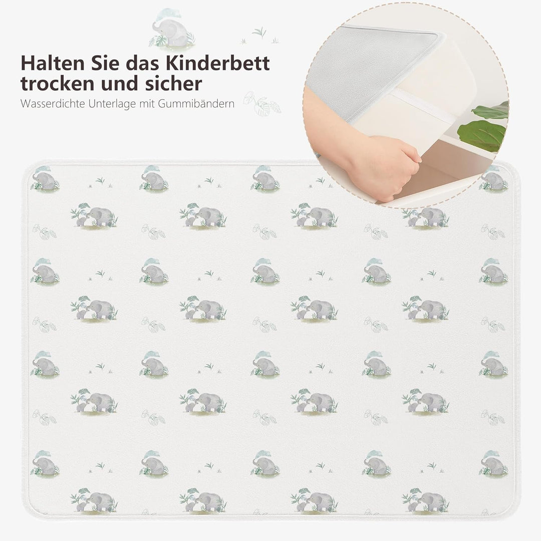 Susurration 2er Pack Bettunterlage Wasserdicht Kinder 75x90 cm Waschbar Unterlage Bett Weich Nässesc