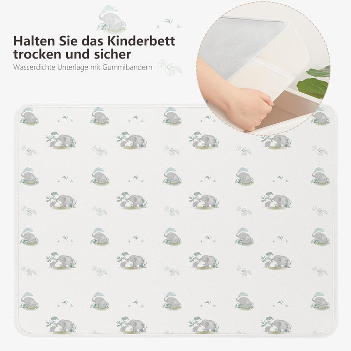 Susurration 2er Pack Bettunterlage Wasserdicht Kinder 75x90 cm Waschbar Unterlage Bett Weich Nässesc
