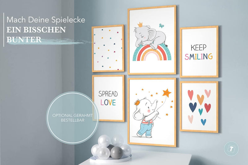 Papierschmiede® Bilder Kinderzimmer Kids Mood Poster Set Baby Elefant, Kinderzimmer Bilder Babyzimme