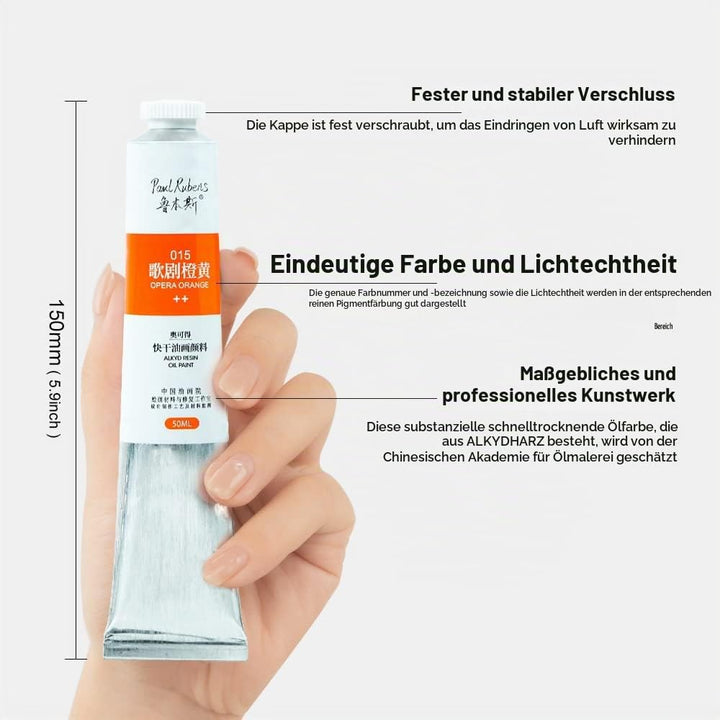 Paul Rubens Ölfarben, 12 Neonfarben mit hoher Sättigung, 50 ml grosse Tuben, schnellere Trocknungsze