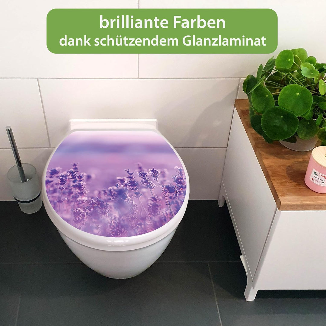banjado Toilettendeckel mit Absenkautomatik 44,5x37cm - Soft Close Toilettensitz - WC Sitz mit Absen