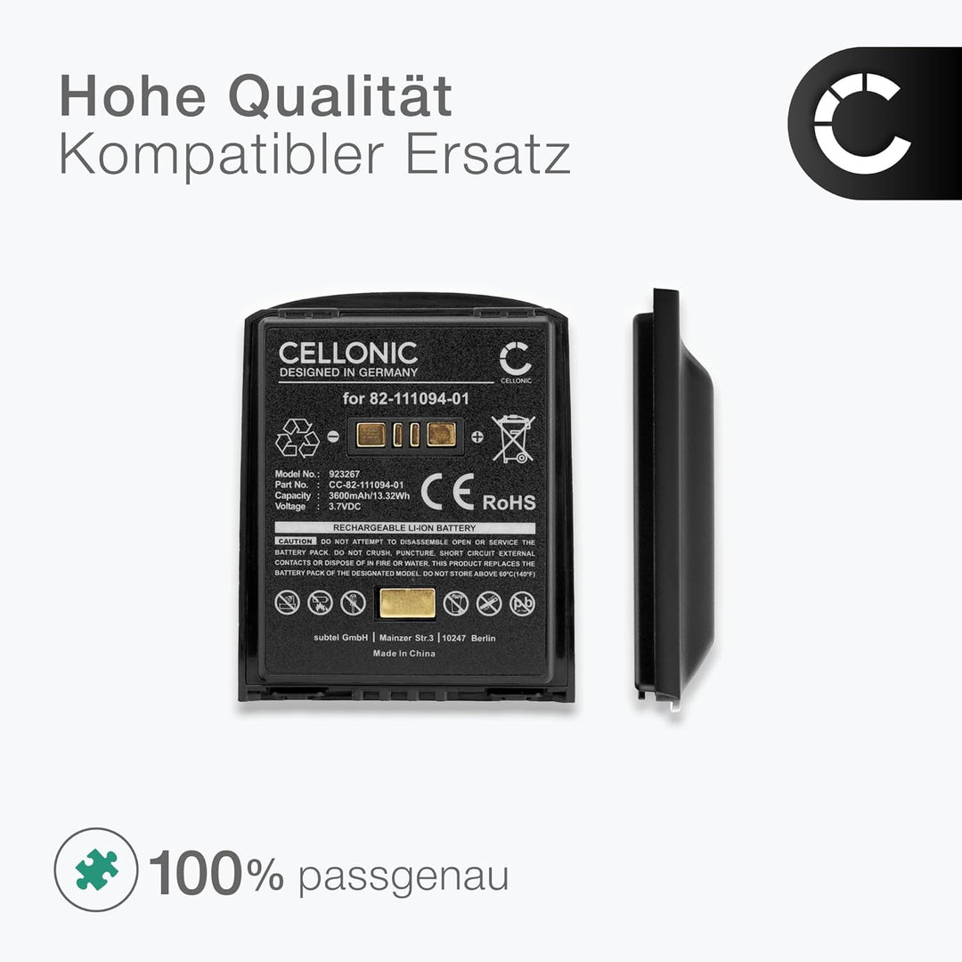 CELLONIC® 3.6V - 3.7V Ersatzakku für Motorola Symbol/Zebra MC65, MC55, MC67, MC55, MC5590 Barcode Sc