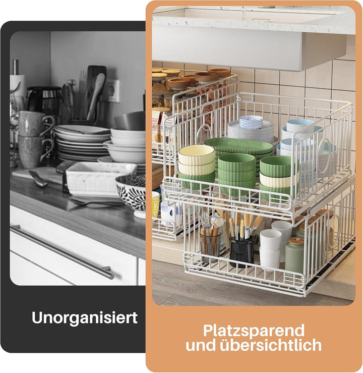Ornestia 4 Stück Metall Schrank Organizer Kleiderschrank, Kein Bohren Ausziehbarer Schrank-Organizer